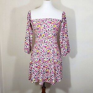 Divided floral off the shoulder size small mini dress NWT